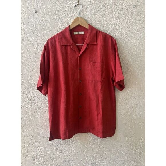 Tommy Bahama Tropic Isles Silk Camp Shirt Men's Size Medium Red - Picture 4 of 8